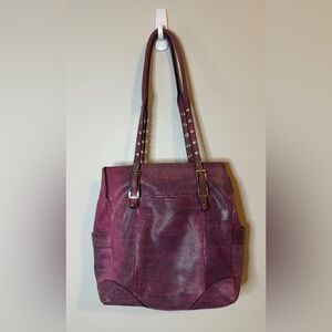 B MAKOWSKY Fushia Mottled Pink Leather Purse